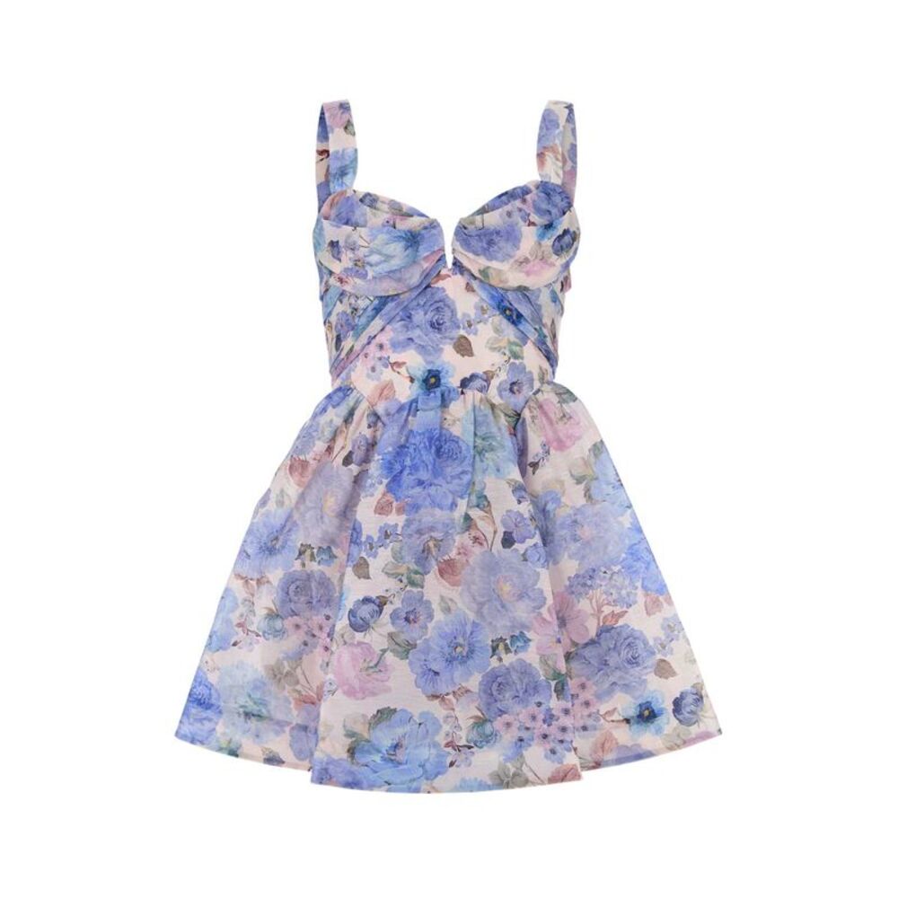 Zimmermann Women Printed Linen Blend Rebellion Mini Dress